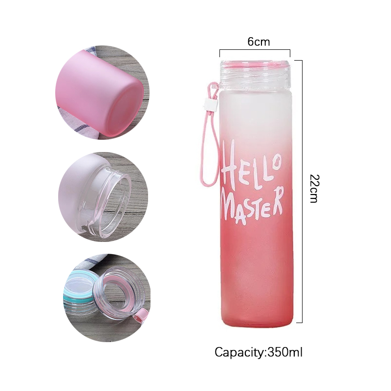 Outdoor Sport Glass Water Bottle - Bicchiere sportivo con lettere in silicone